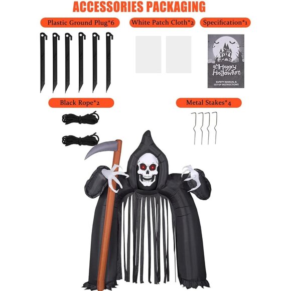 EBANKU 10FT Halloween Inflatable Ghost Archway Outdoor Garden Lawn Yard Party - Picture 6 of 6